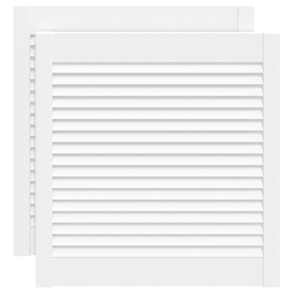 vidaXL Uși dulap design lambriu 2 buc. alb 61,5x59,4 cm lemn masiv pin vidaXL Uși dulap design lambriu 2 buc. alb 61,5x59,4 cm lemn masiv pin