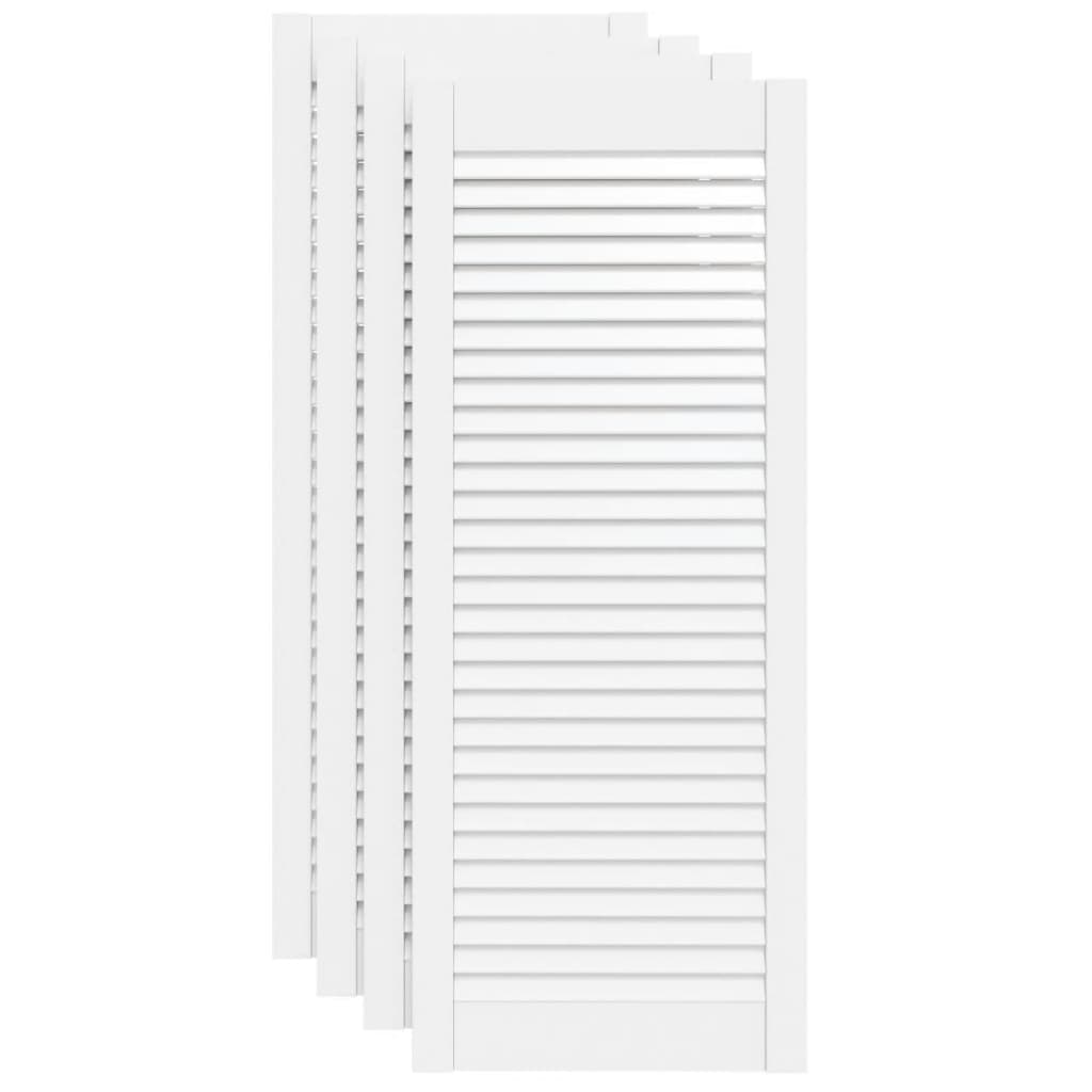 vidaXL Uși dulap design lambriu 4 buc. alb 99,3x39,4 cm lemn masiv pin