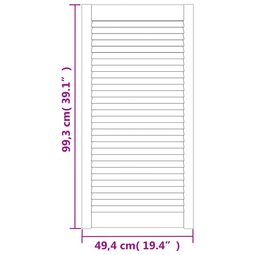 vidaXL Uși dulap design lambriu 2 buc. alb 99,3x49,4 cm lemn masiv pin