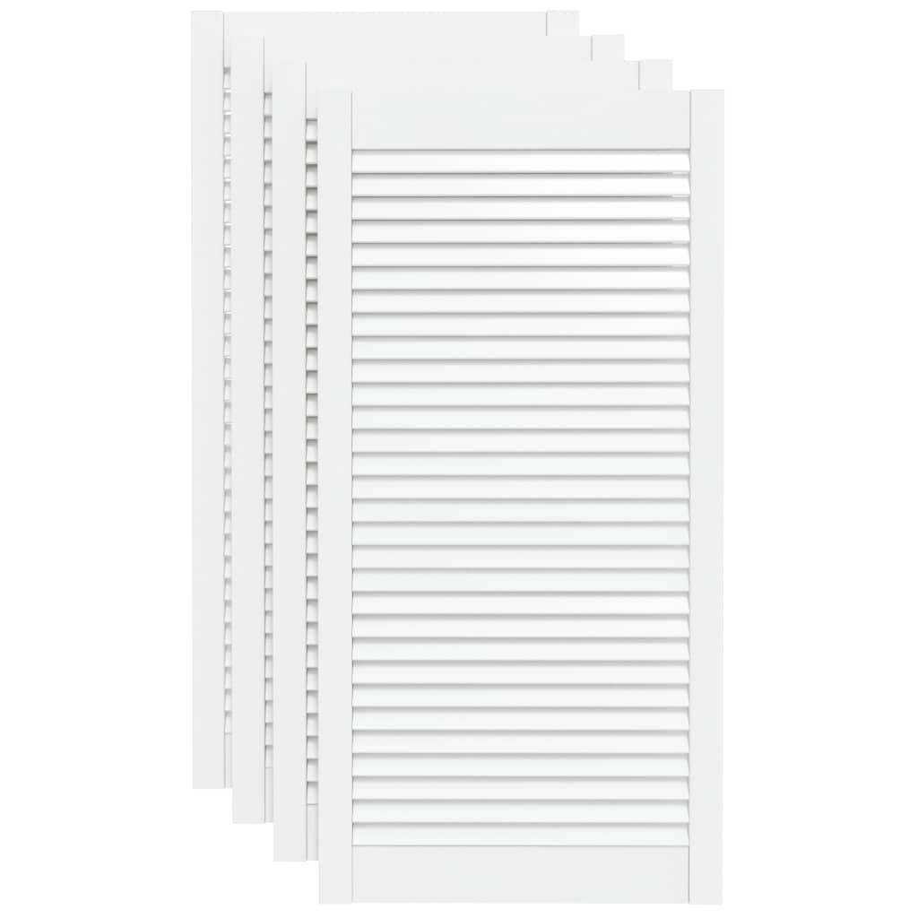 vidaXL Uși dulap design lambriu 4 buc. alb 99,3x49,4 cm lemn masiv pin