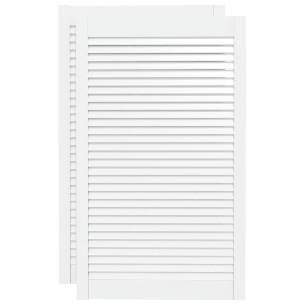 vidaXL Uși dulap design lambriu 2 buc. alb 99,3x59,4 cm lemn masiv pin vidaXL Uși dulap design lambriu 2 buc. alb 99,3x59,4 cm lemn masiv pin