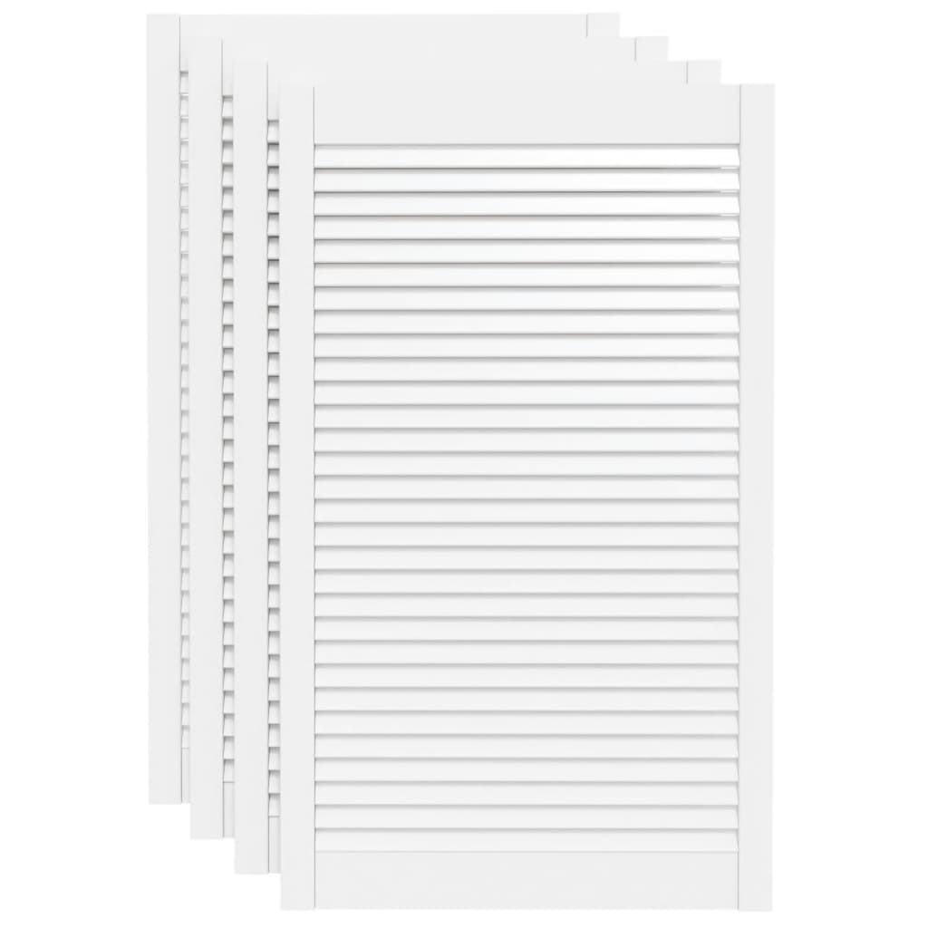 vidaXL Uși dulap design lambriu 4 buc. alb 99,3x59,4 cm lemn masiv pin vidaXL Uși dulap design lambriu 4 buc. alb 99,3x59,4 cm lemn masiv pin