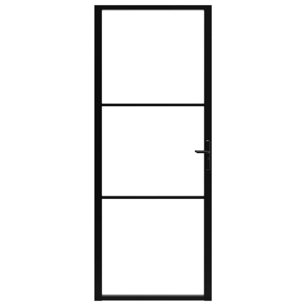 vidaXL Ușă de interior, negru, 83x201,5 cm, sticlă ESG și aluminiu