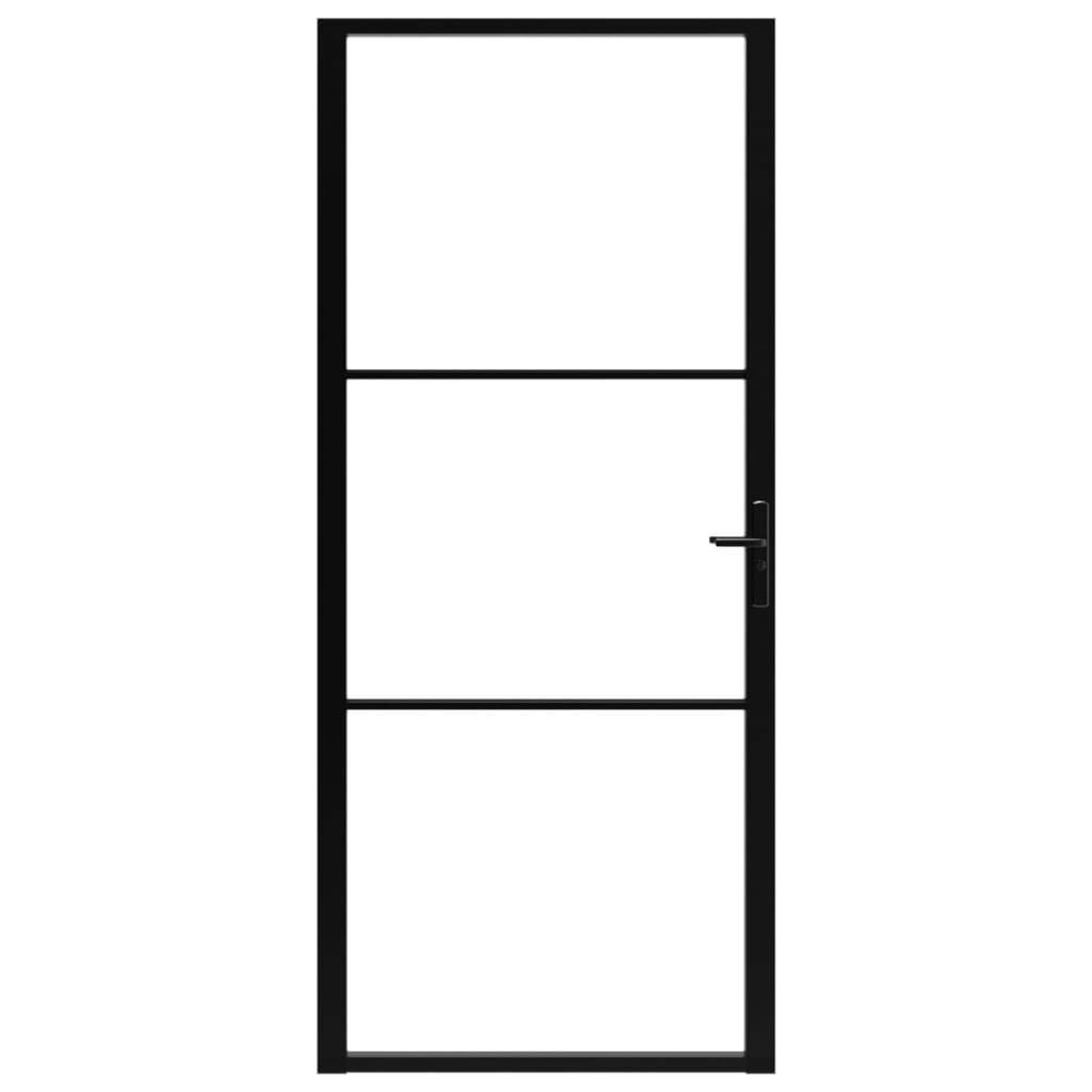 vidaXL Ușă de interior, negru, 102,5x201,5 cm, sticlă ESG și aluminiu