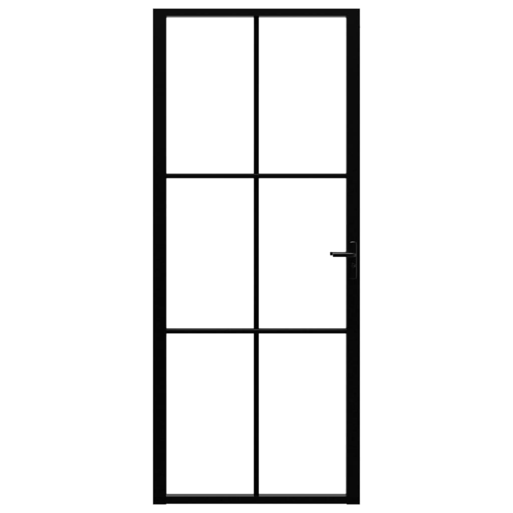 vidaXL Ușă de interior, negru, 83x201,5 cm, sticlă ESG și aluminiu