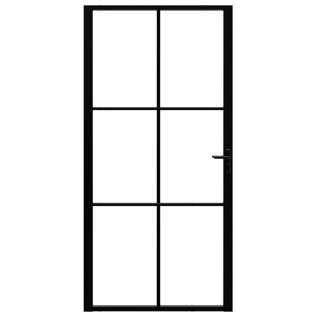 vidaXL Ușă de interior, negru, 102,5x201,5 cm, sticlă ESG și aluminiu