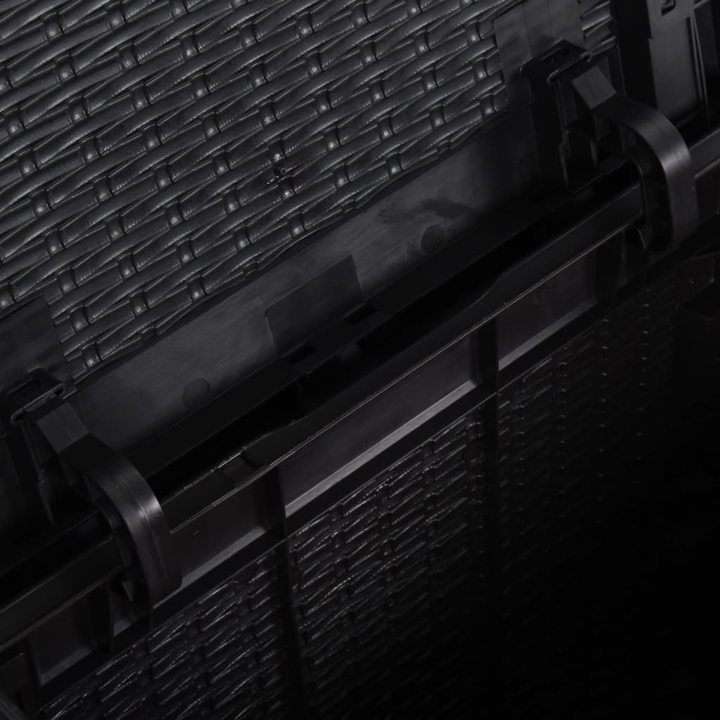 vidaXL Cutie de depozitare pentru grădină, negru, 90L, PP ratan