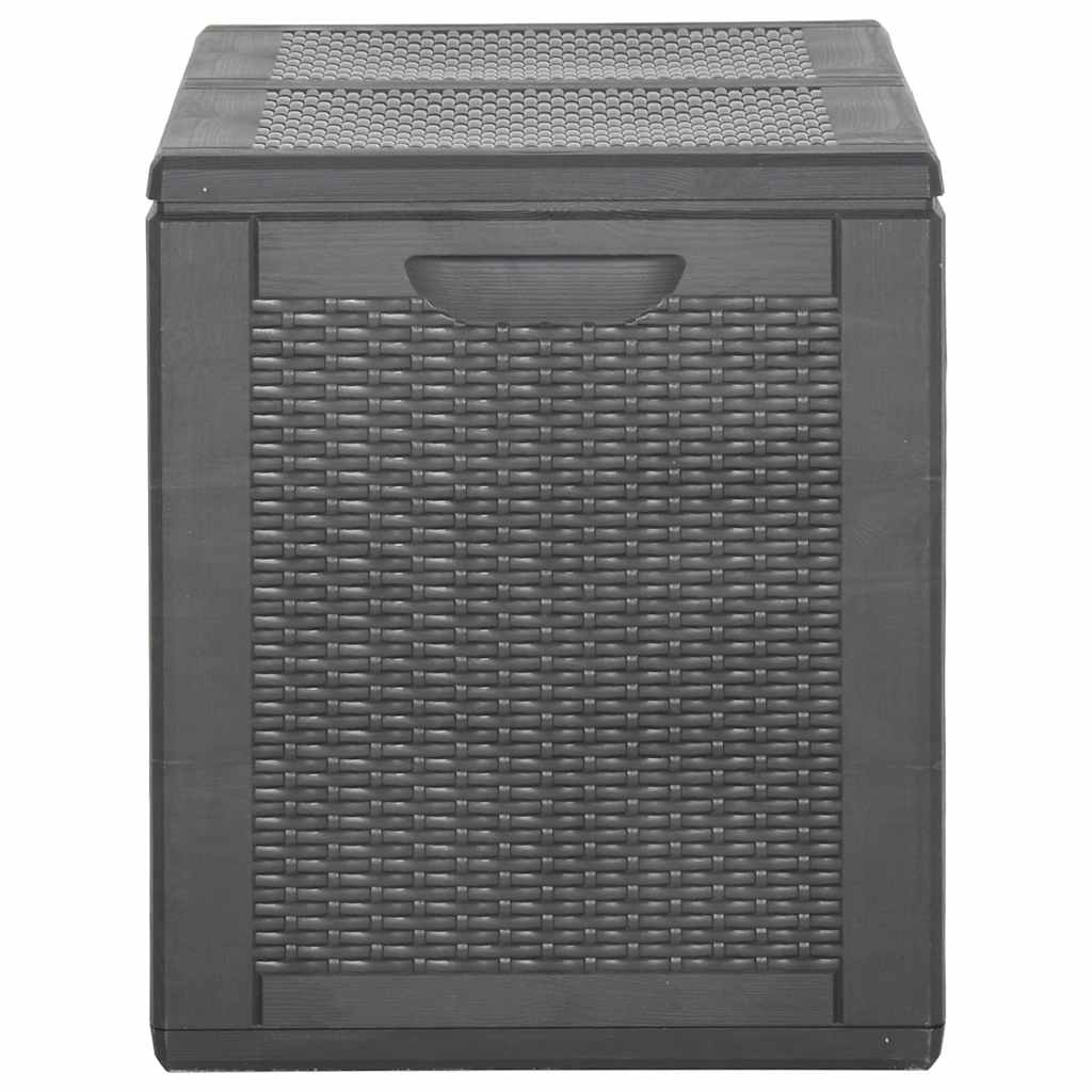 vidaXL Cutie de depozitare pentru grădină, negru, 180L, PP ratan