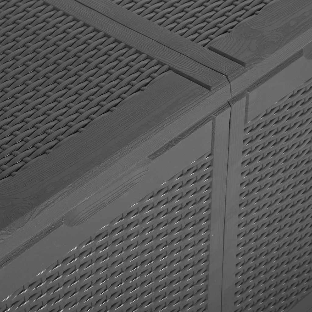 vidaXL Cutie de depozitare pentru grădină, negru, 180L, PP ratan