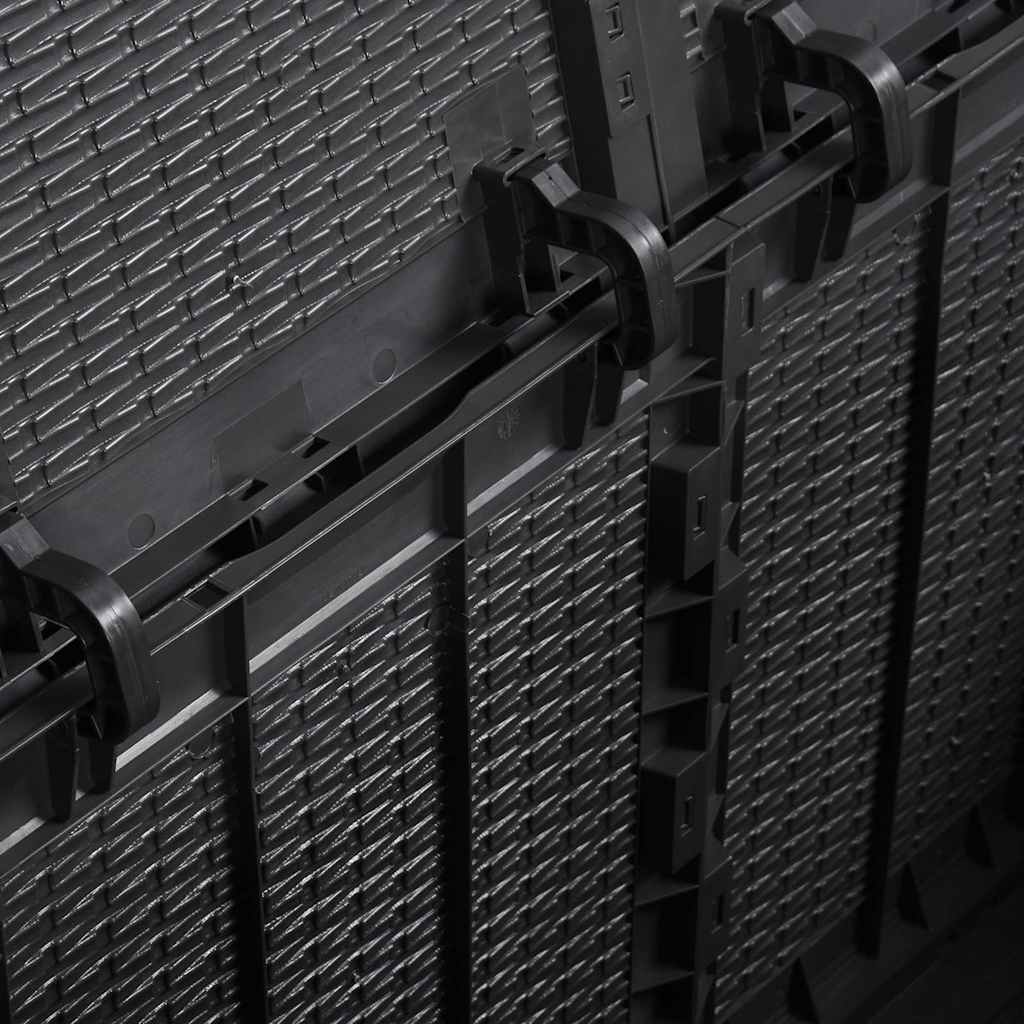 vidaXL Cutie de depozitare pentru grădină, negru, 180L, PP ratan