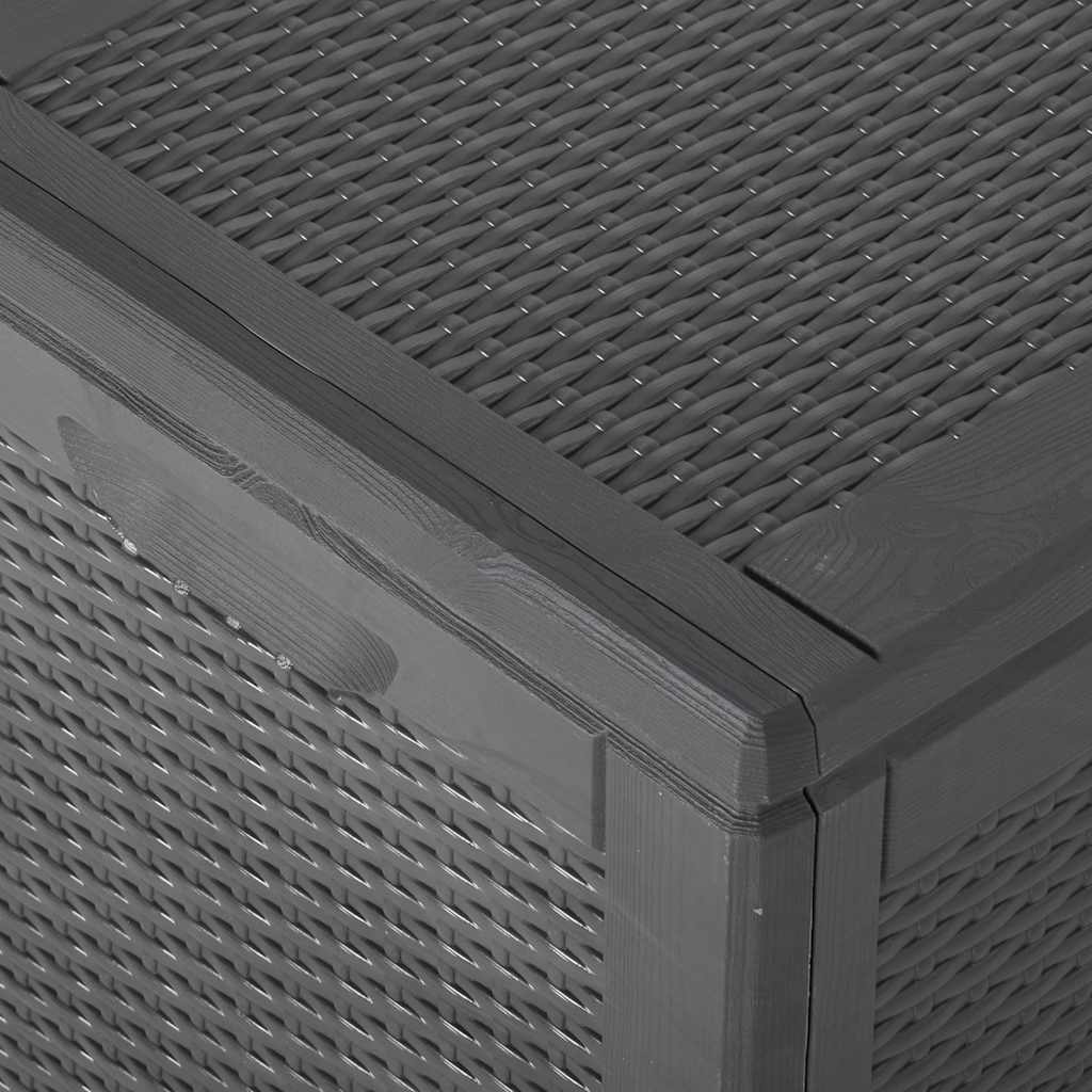 vidaXL Cutie de depozitare pentru grădină, negru, 180L, PP ratan