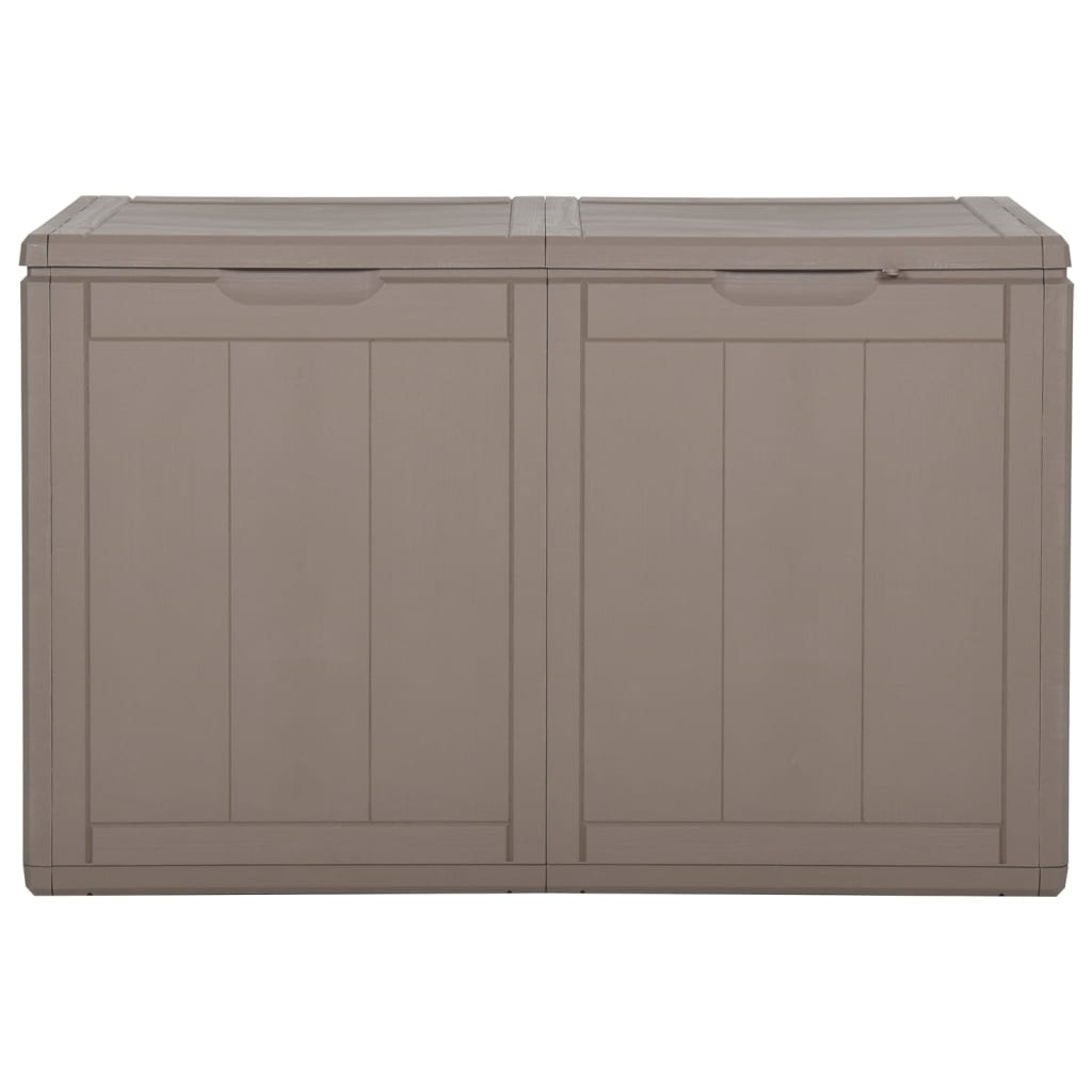 vidaXL Cutie de depozitare pentru grădină, maro, 180L, aspect de lemn din PP