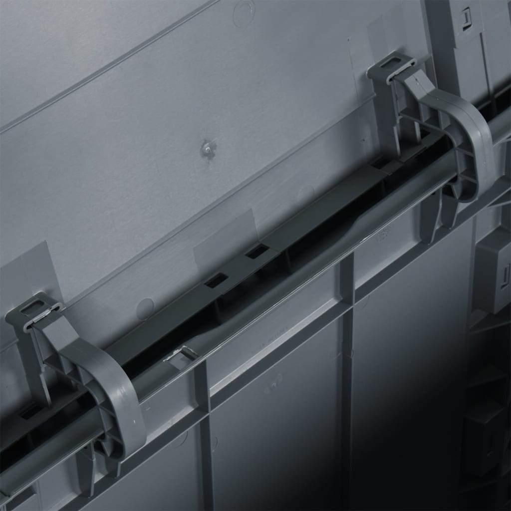 vidaXL Cutie de depozitare pentru grădină, gri, 90L, aspect de lemn din PP