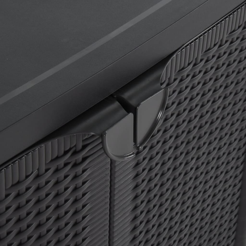 vidaXL Dulap de depozitare pentru grădină, negru, 65x45x88 cm PP ratan