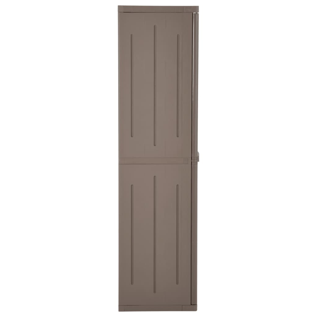 vidaXL Dulap de depozitare grădină, maro, 65x45x172 cm PP aspect lemn