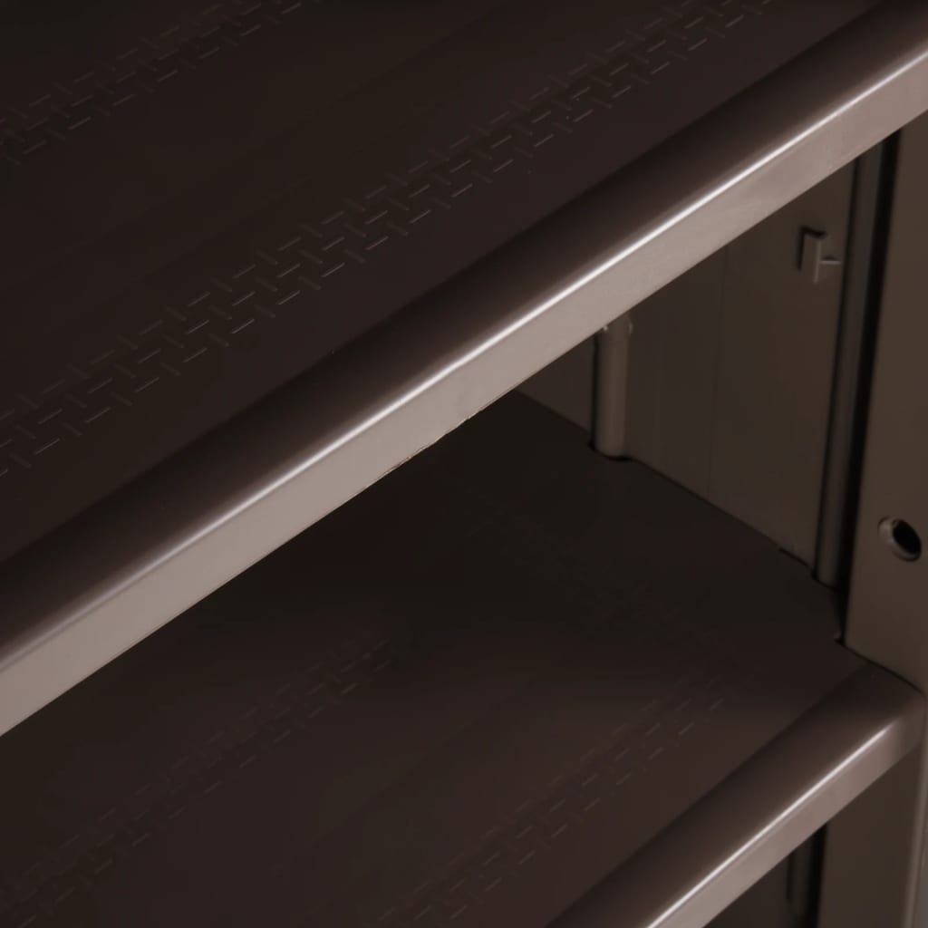 vidaXL Dulap de depozitare grădină, maro, 65x45x172 cm PP aspect lemn