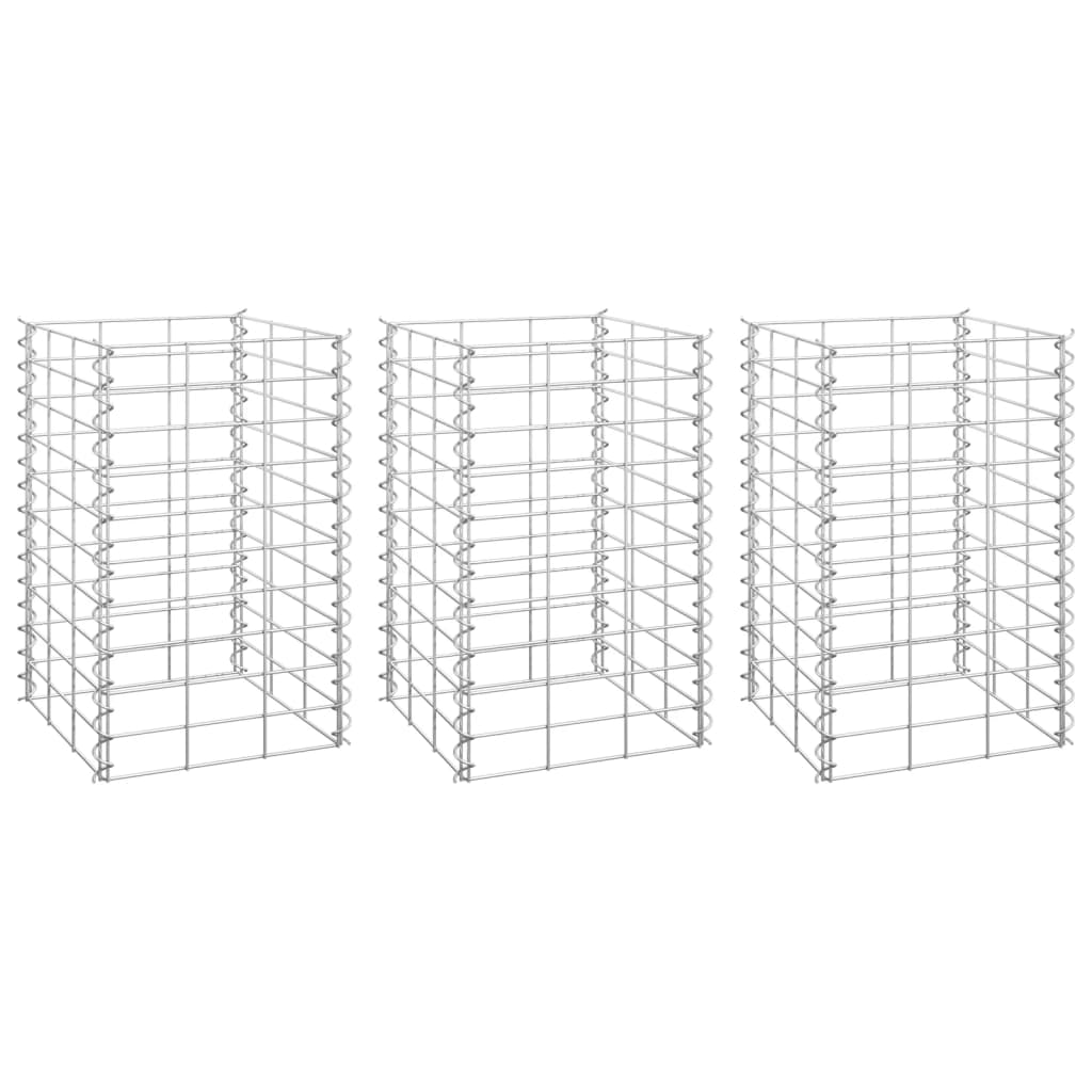 vidaXL Straturi înălțate gabion, 3 buc., 30x30x50 cm, fier