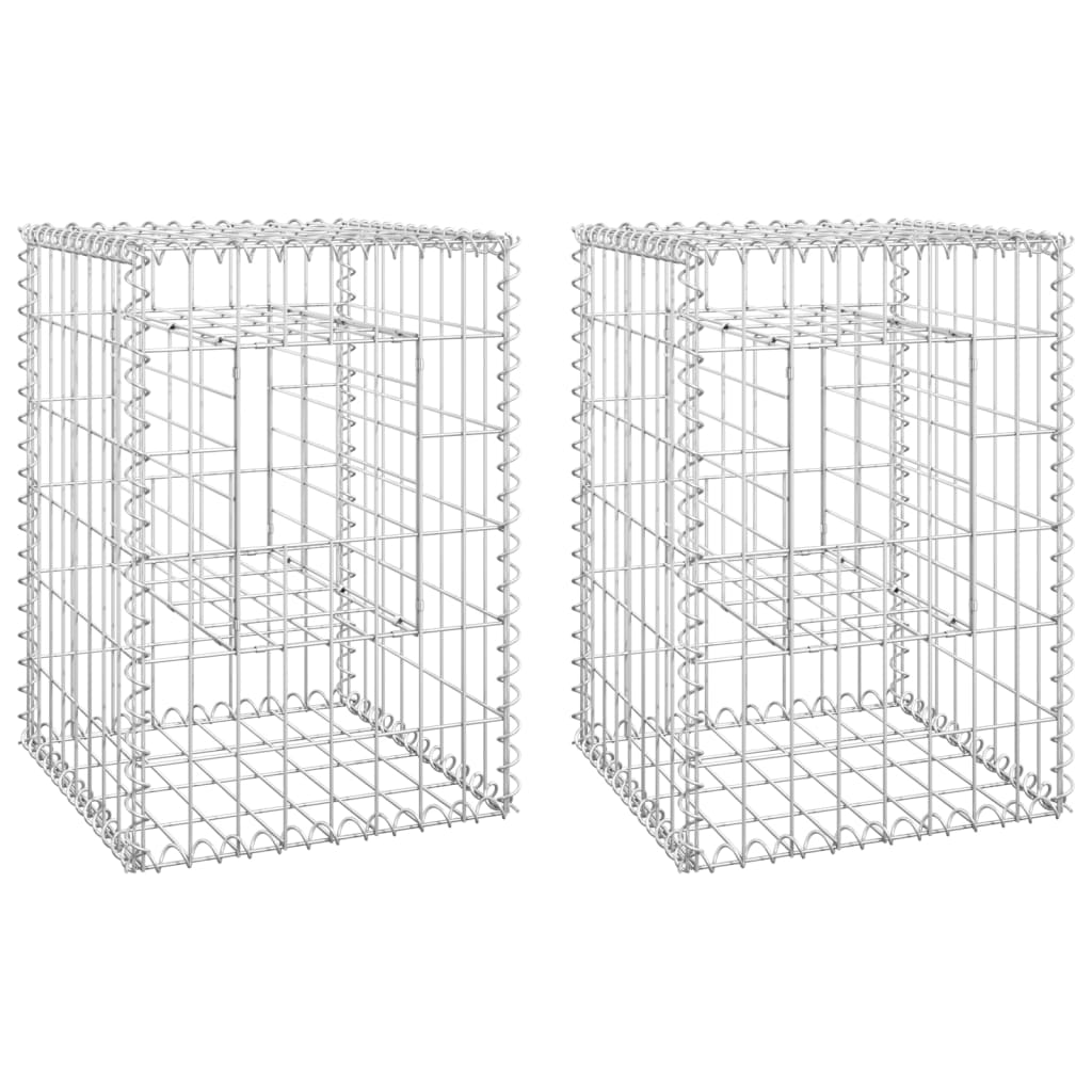 vidaXL Stâlpi tip coș gabion, 2 buc., 40x40x60 cm, fier vidaXL Stâlpi tip coș gabion, 2 buc., 40x40x60 cm, fier
