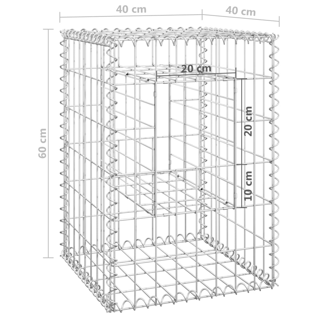vidaXL Stâlpi tip coș gabion, 2 buc., 40x40x60 cm, fier vidaXL Stâlpi tip coș gabion, 2 buc., 40x40x60 cm, fier
