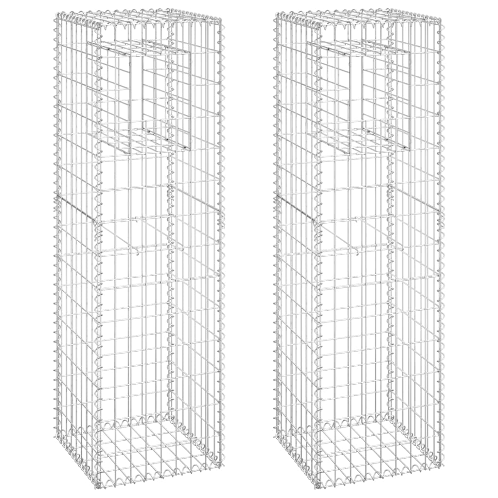 vidaXL Stâlpi tip coș gabion, 2 buc., 40x40x140 cm, fier vidaXL Stâlpi tip coș gabion, 2 buc., 40x40x140 cm, fier