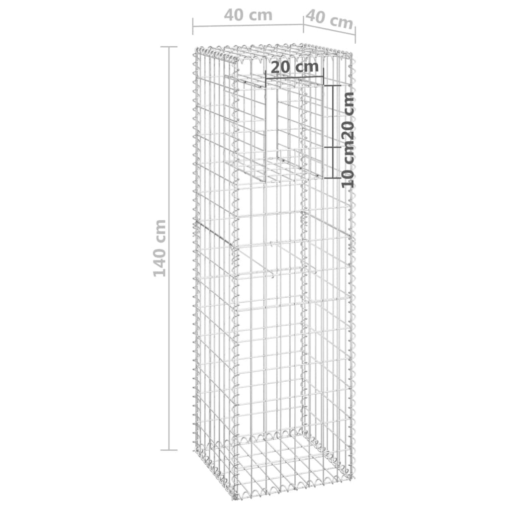 vidaXL Stâlpi tip coș gabion, 2 buc., 40x40x140 cm, fier vidaXL Stâlpi tip coș gabion, 2 buc., 40x40x140 cm, fier