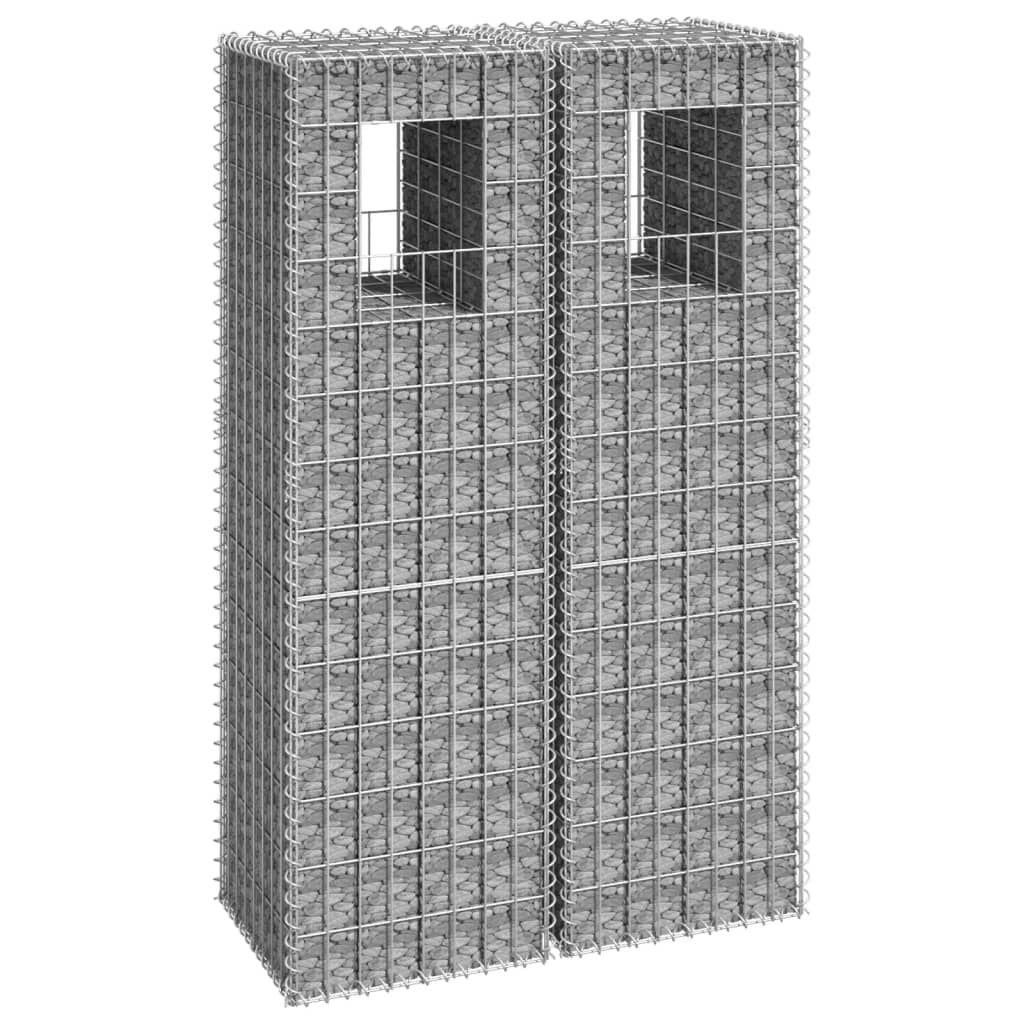 vidaXL Stâlpi tip coș gabion, 2 buc., 40x40x140 cm, fier vidaXL Stâlpi tip coș gabion, 2 buc., 40x40x140 cm, fier