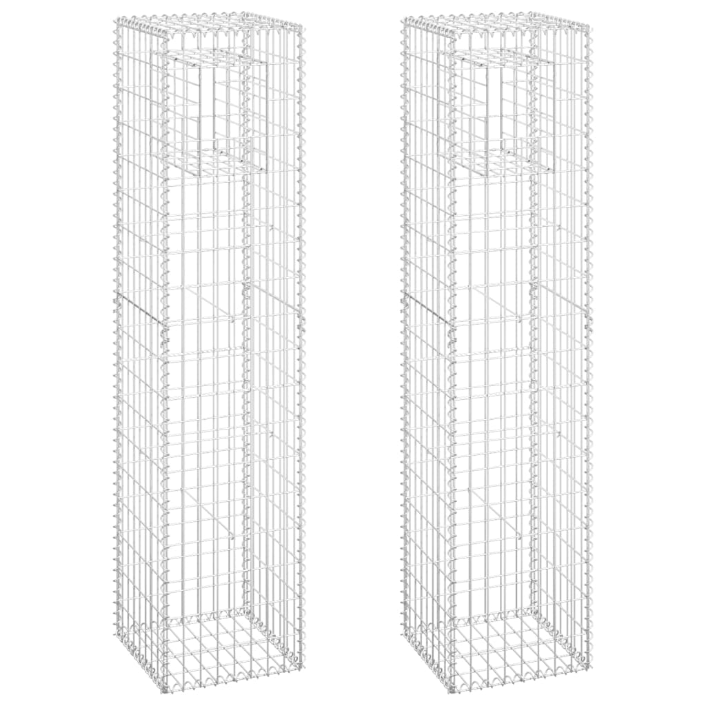 vidaXL Stâlpi tip coș gabion, 2 buc., 40x40x180 cm, fier vidaXL Stâlpi tip coș gabion, 2 buc., 40x40x180 cm, fier