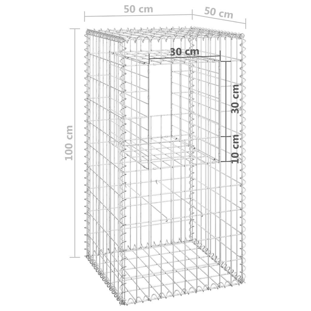 vidaXL Stâlpi tip coș gabion, 2 buc., 50x50x100 cm, fier vidaXL Stâlpi tip coș gabion, 2 buc., 50x50x100 cm, fier