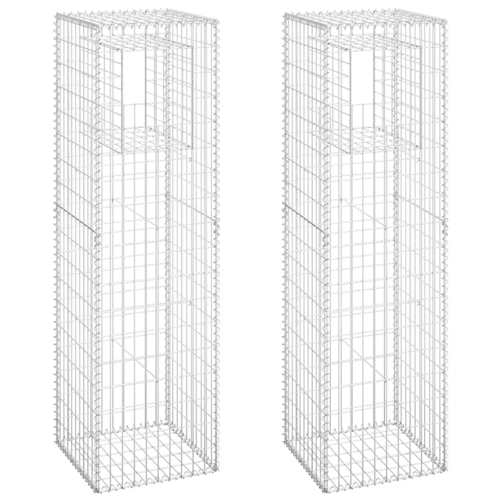 vidaXL Stâlpi tip coș gabion, 2 buc., 50x50x180 cm, fier
