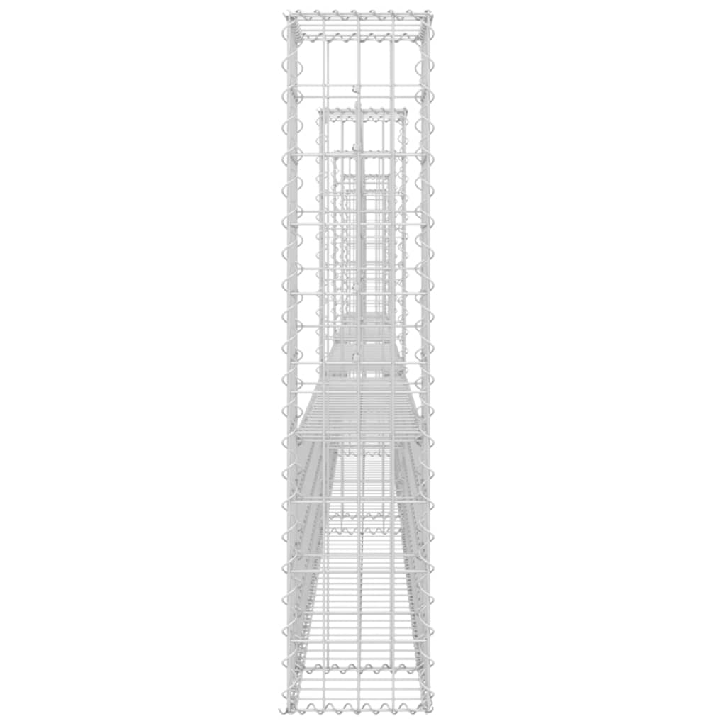 vidaXL Coș de gabion în formă de U cu 5 stâlpi, 500x20x100 cm, fier