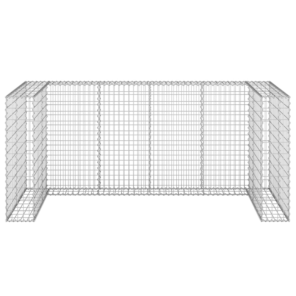 vidaXL Perete gabion pentru pubele, 254x100x110 cm, oțel galvanizat vidaXL Perete gabion pentru pubele, 254x100x110 cm, oțel galvanizat
