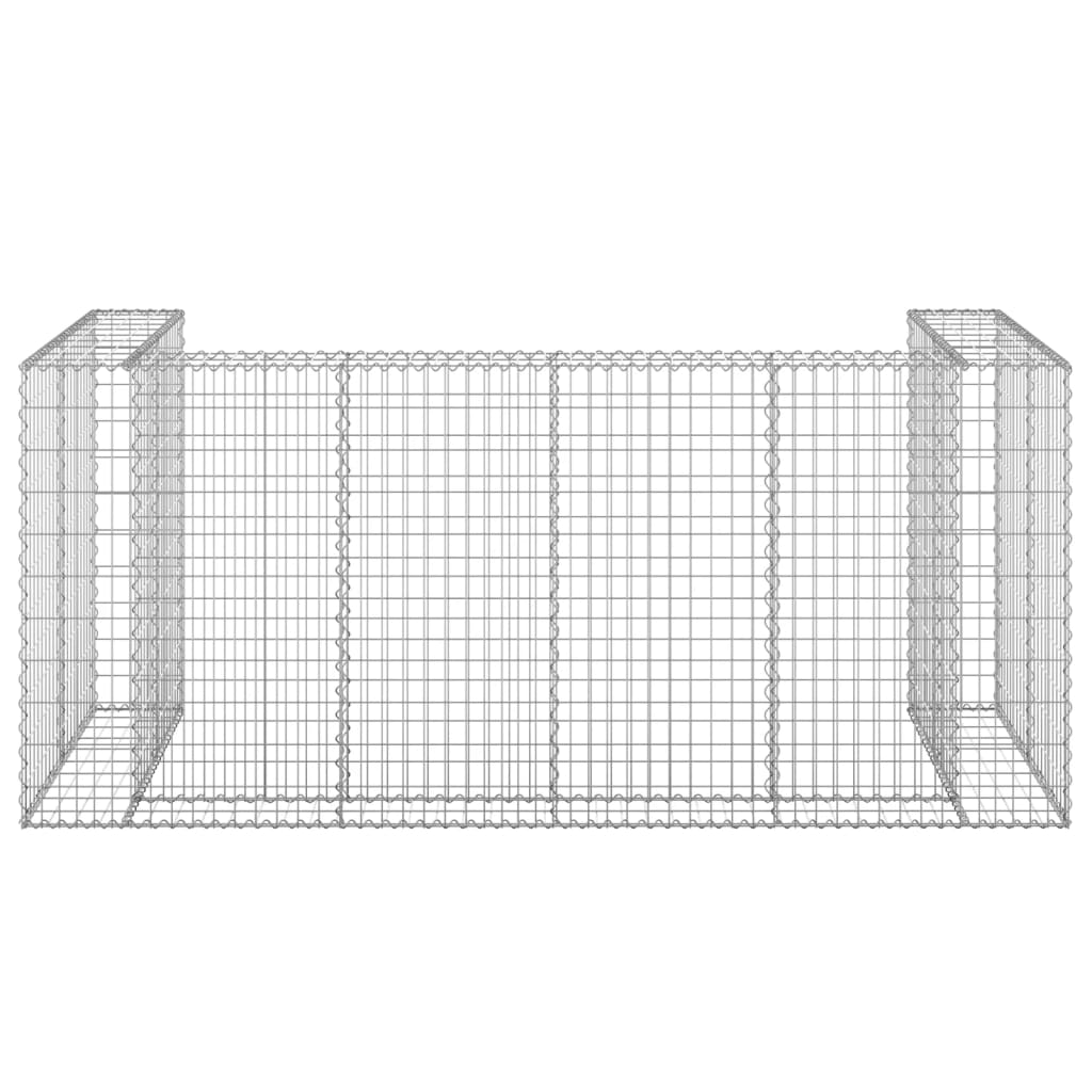 vidaXL Perete gabion pentru pubele, 254x100x110 cm, oțel galvanizat vidaXL Perete gabion pentru pubele, 254x100x110 cm, oțel galvanizat