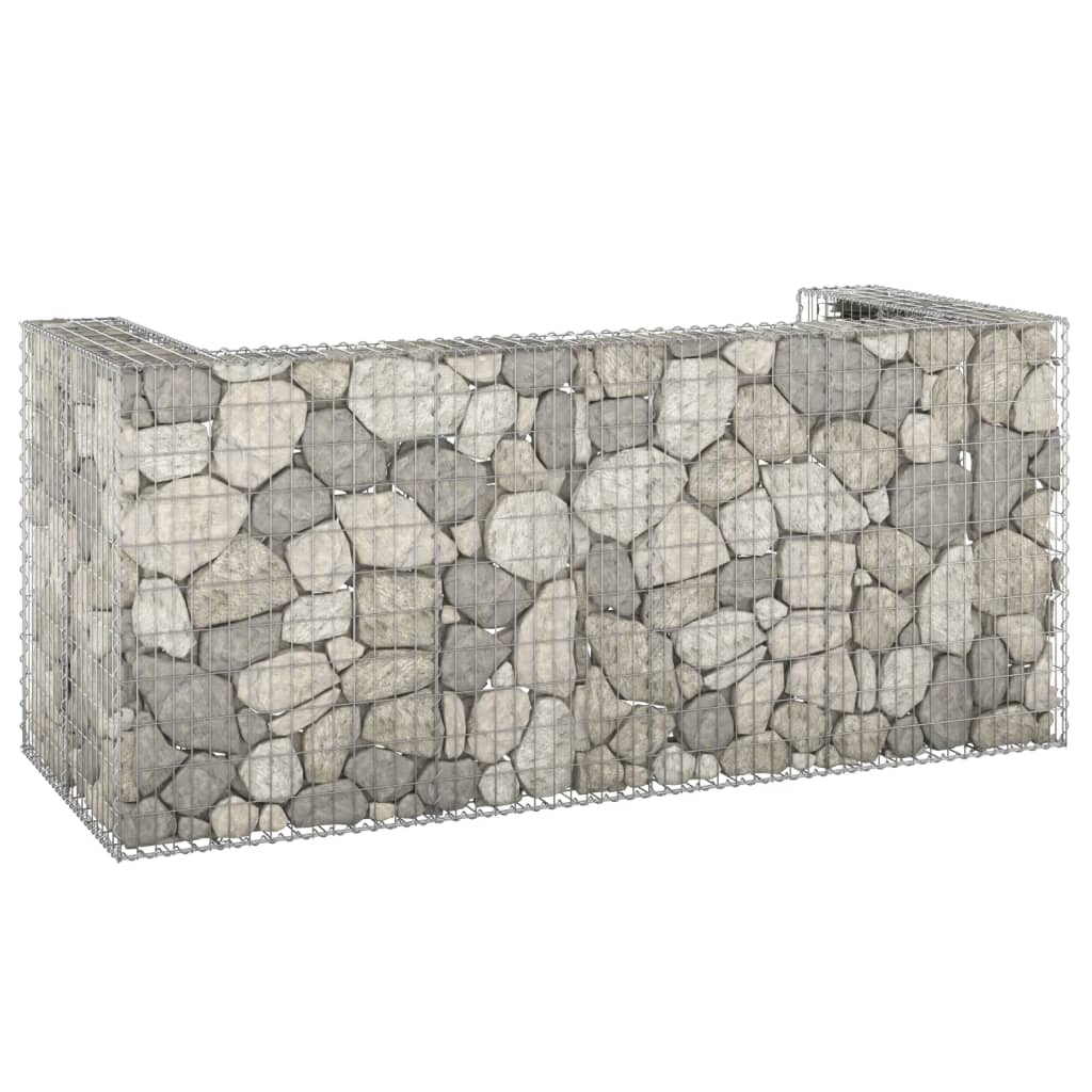 vidaXL Perete gabion pentru pubele, 254x100x110 cm, oțel galvanizat vidaXL Perete gabion pentru pubele, 254x100x110 cm, oțel galvanizat
