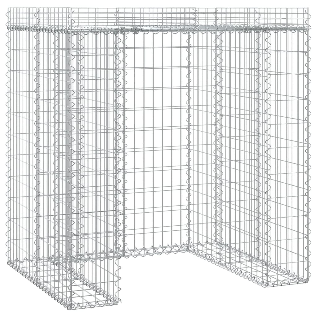 vidaXL Perete gabion pentru pubela gunoi 110x91x120 cm fier galvanizat vidaXL Perete gabion pentru pubela gunoi 110x91x120 cm fier galvanizat