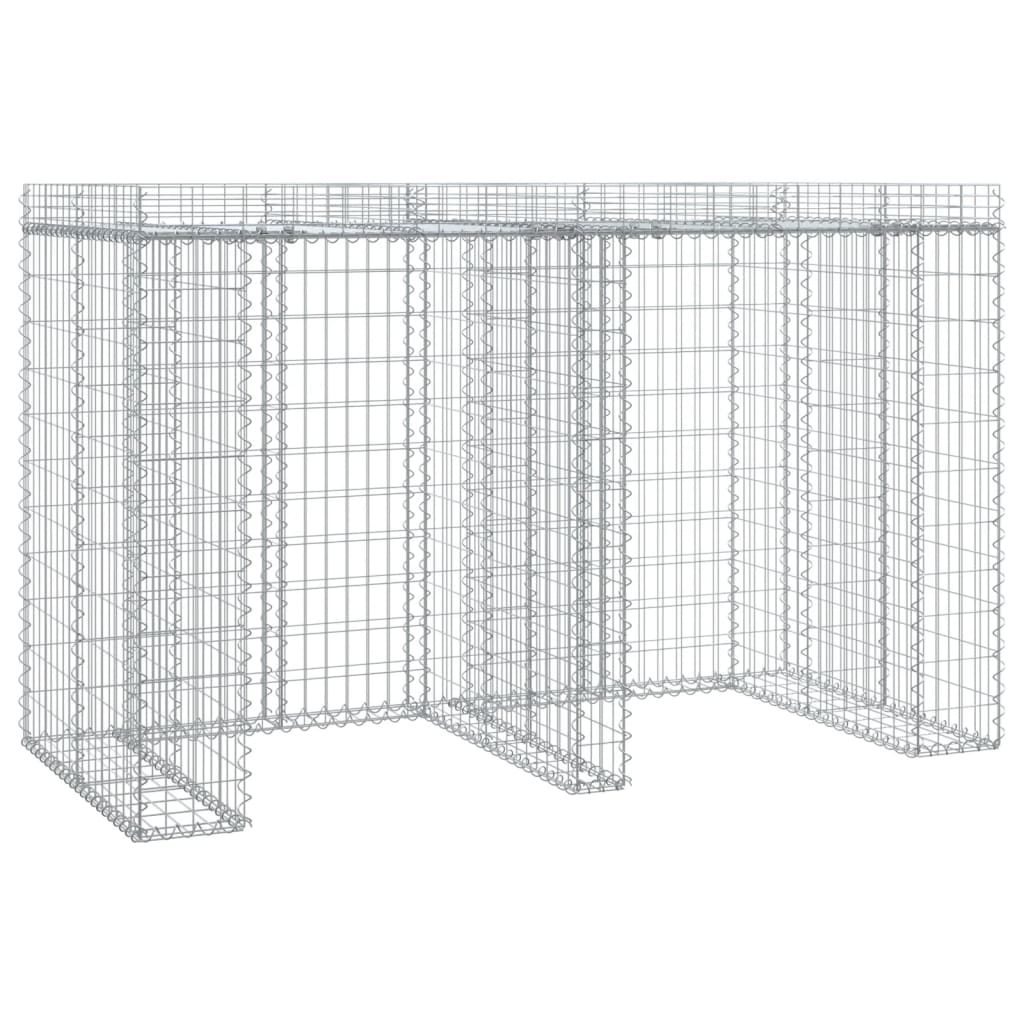 vidaXL Perete gabion pentru pubela gunoi 192x91x120 cm fier galvanizat vidaXL Perete gabion pentru pubela gunoi 192x91x120 cm fier galvanizat
