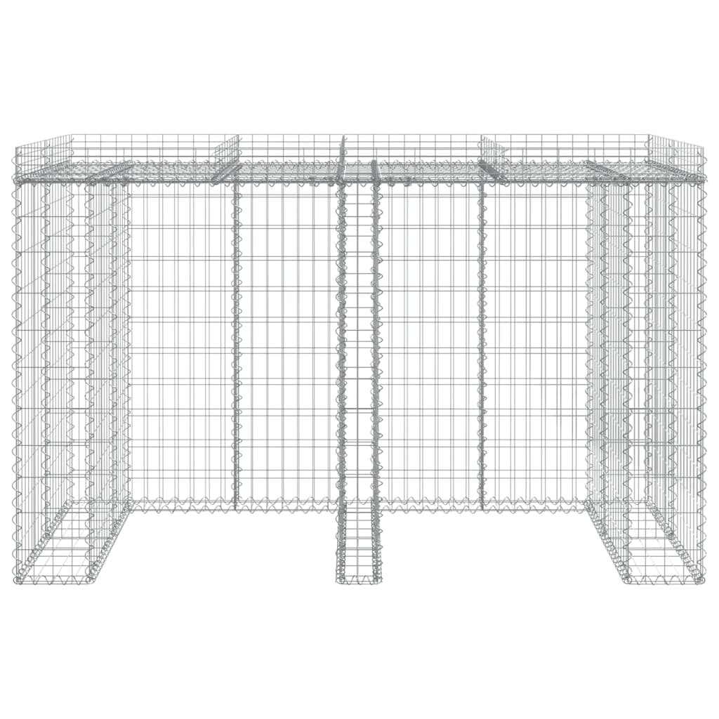 vidaXL Perete gabion pentru pubela gunoi 192x91x120 cm fier galvanizat vidaXL Perete gabion pentru pubela gunoi 192x91x120 cm fier galvanizat