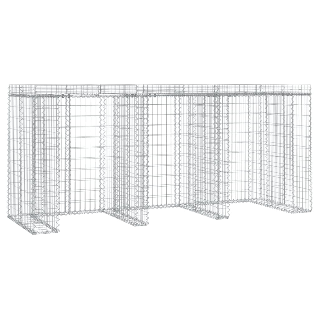 vidaXL Perete gabion pentru pubela gunoi 270x91x120 cm fier galvanizat vidaXL Perete gabion pentru pubela gunoi 270x91x120 cm fier galvanizat