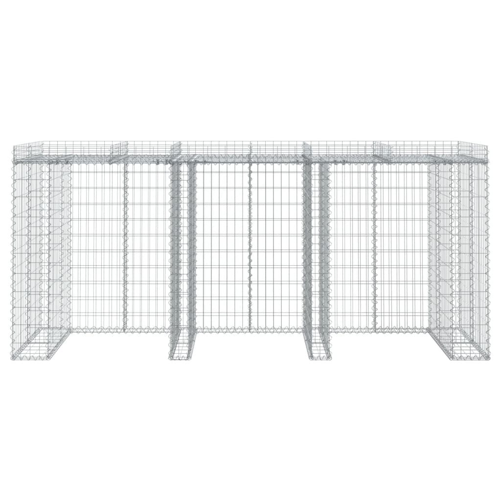 vidaXL Perete gabion pentru pubela gunoi 270x91x120 cm fier galvanizat vidaXL Perete gabion pentru pubela gunoi 270x91x120 cm fier galvanizat