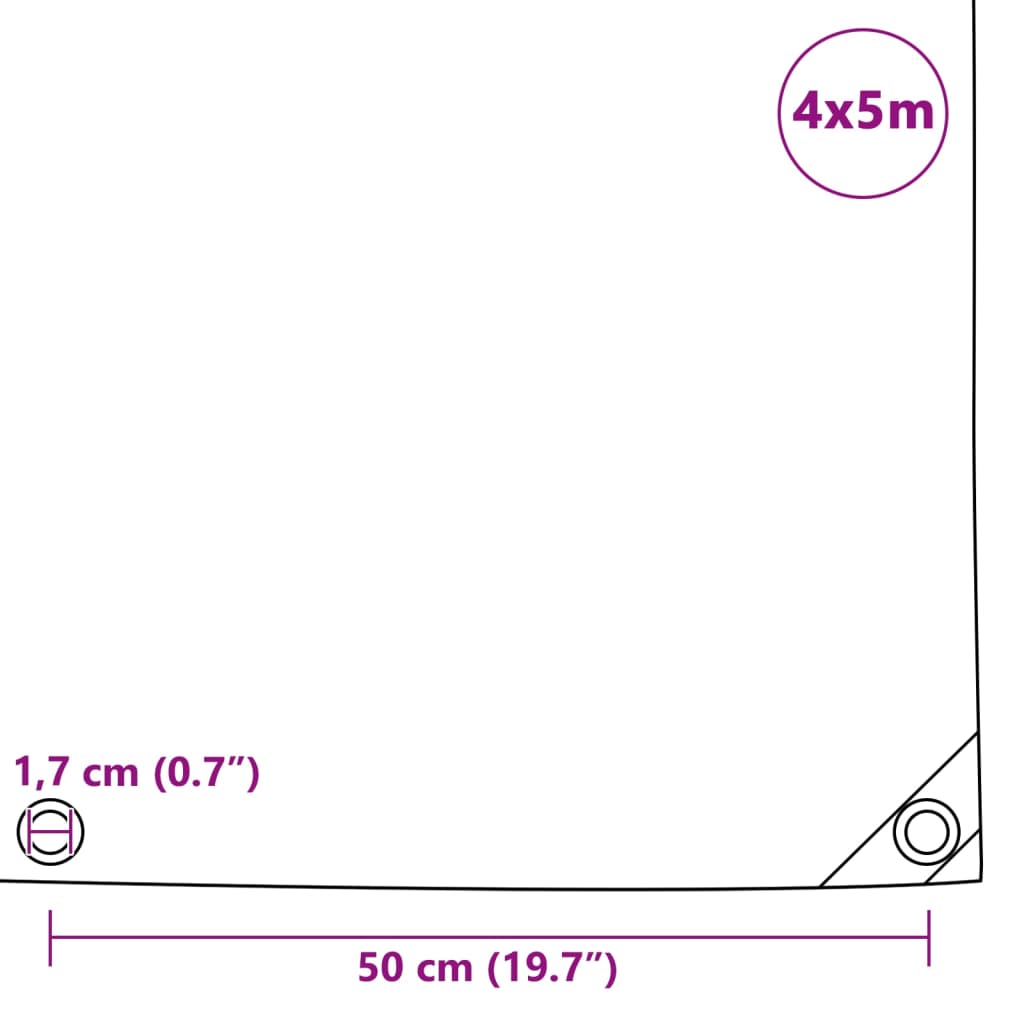 vidaXL Prelată 650 g/m², 4x5 m vidaXL Prelată 650 g/m², 4x5 m