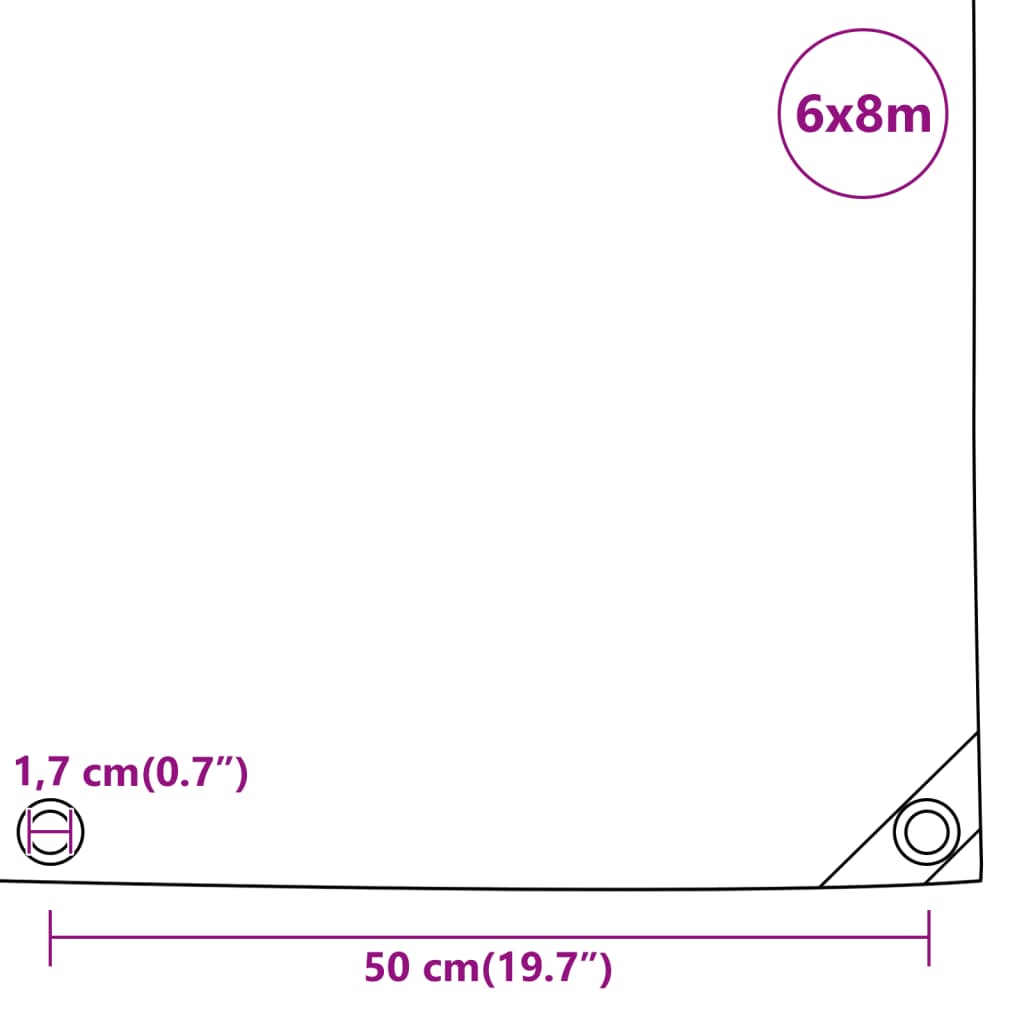 vidaXL Prelată, 6x8 m, 650 g/m²