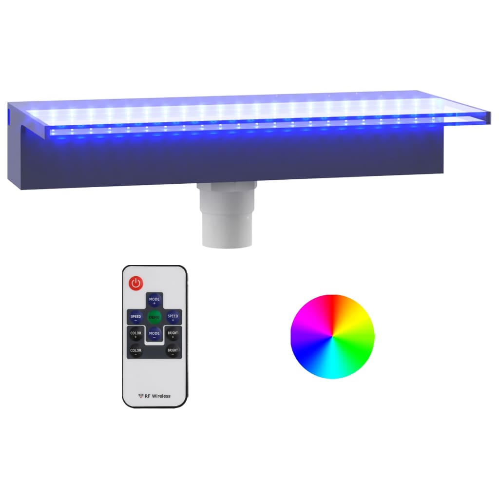 vidaXL Deversor de cascadă cu LED-uri RGB, acrilic, 45 cm vidaXL Deversor de cascadă cu LED-uri RGB, acrilic, 45 cm