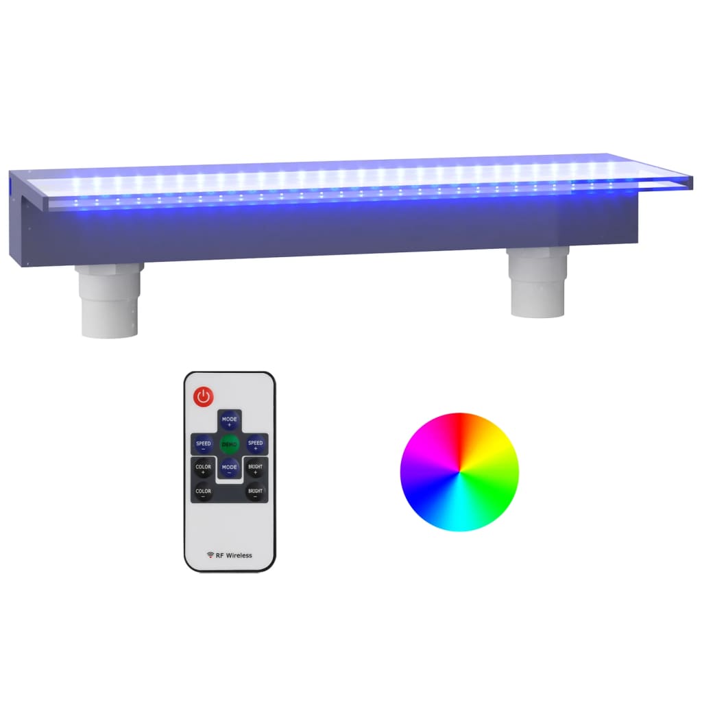 vidaXL Deversor de cascadă cu LED-uri RGB, acrilic, 60 cm vidaXL Deversor de cascadă cu LED-uri RGB, acrilic, 60 cm