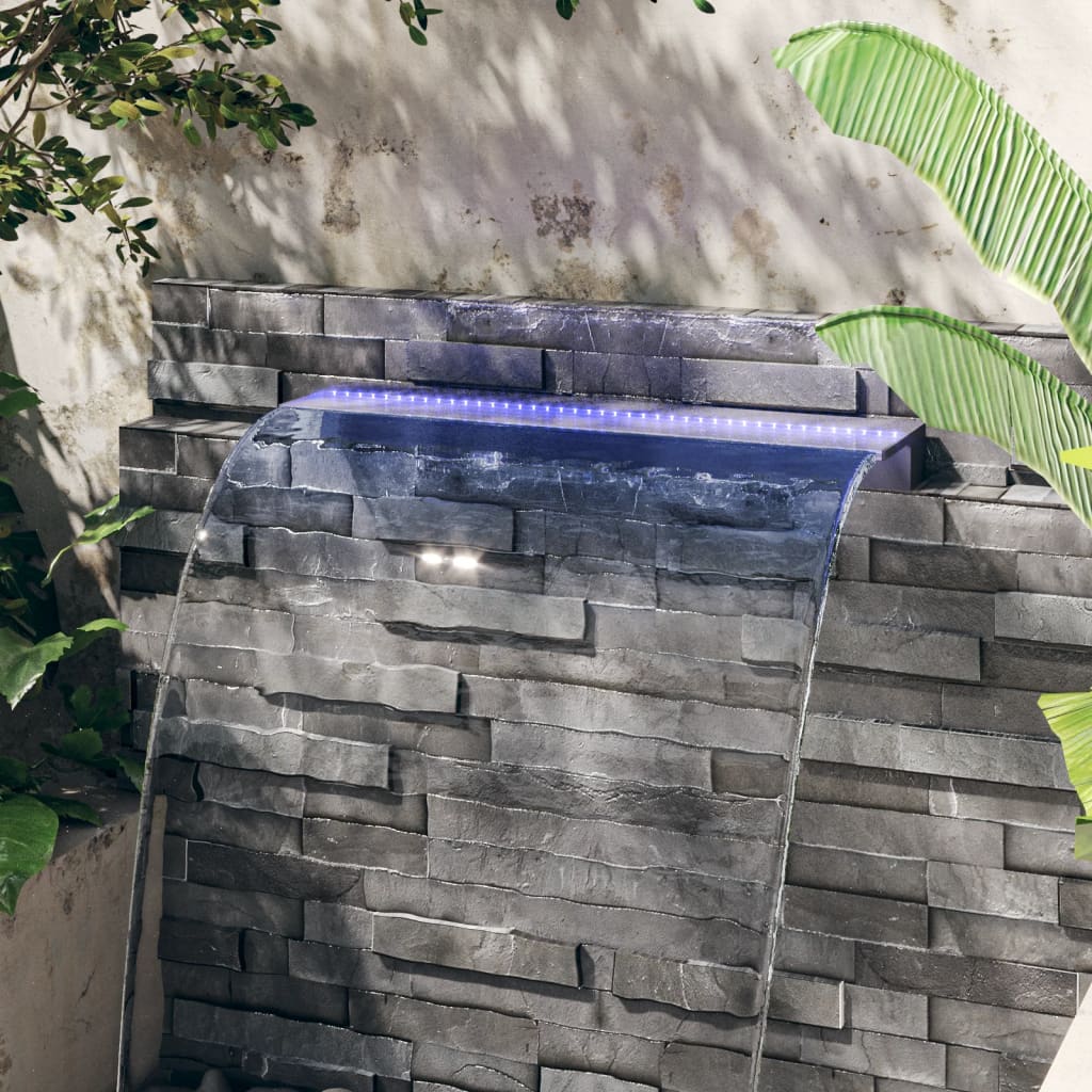 vidaXL Deversor de cascadă cu LED-uri RGB, acrilic, 90 cm vidaXL Deversor de cascadă cu LED-uri RGB, acrilic, 90 cm