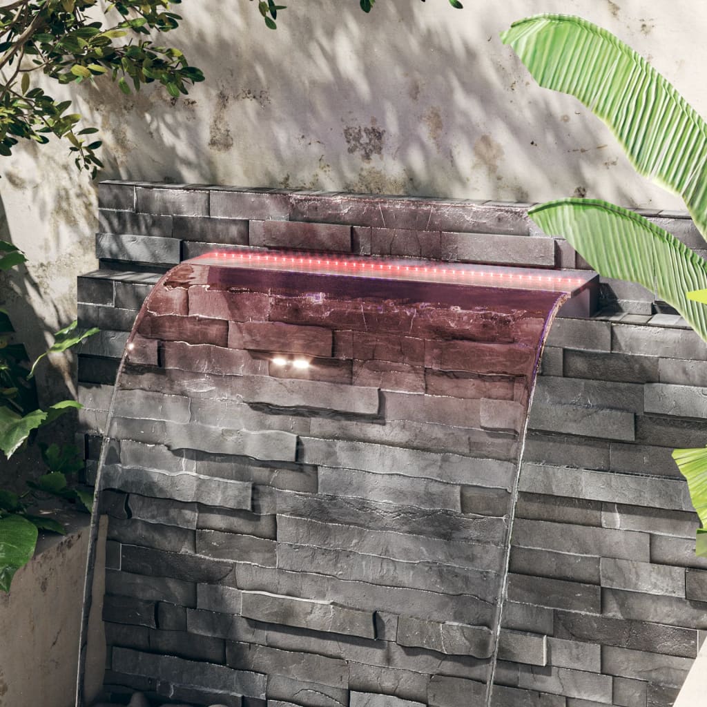 vidaXL Deversor de cascadă cu LED-uri RGB, acrilic, 90 cm vidaXL Deversor de cascadă cu LED-uri RGB, acrilic, 90 cm