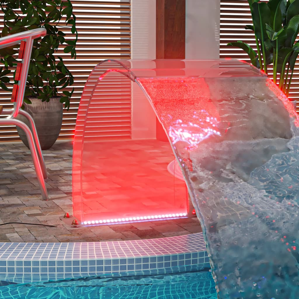 vidaXL Fântână de piscină cu LED-uri RGB, acril, 50 cm