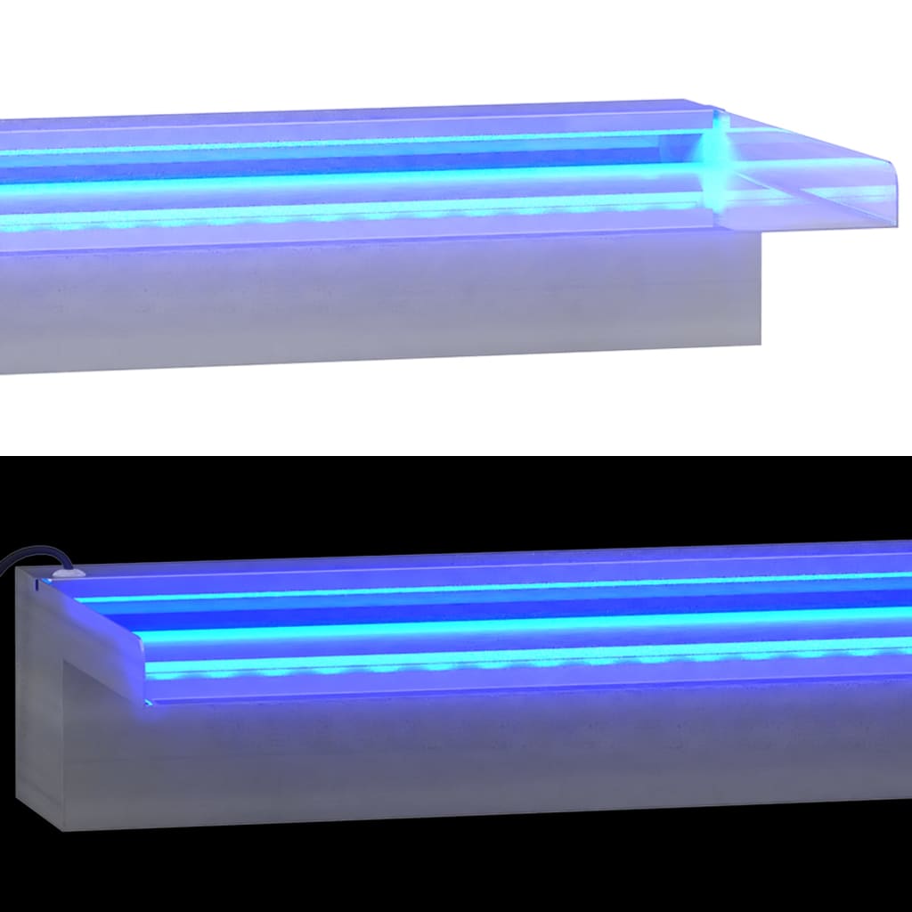 vidaXL Deversor de cascadă cu LED-uri RGB, 45 cm, oțel inoxidabil vidaXL Deversor de cascadă cu LED-uri RGB, 45 cm, oțel inoxidabil
