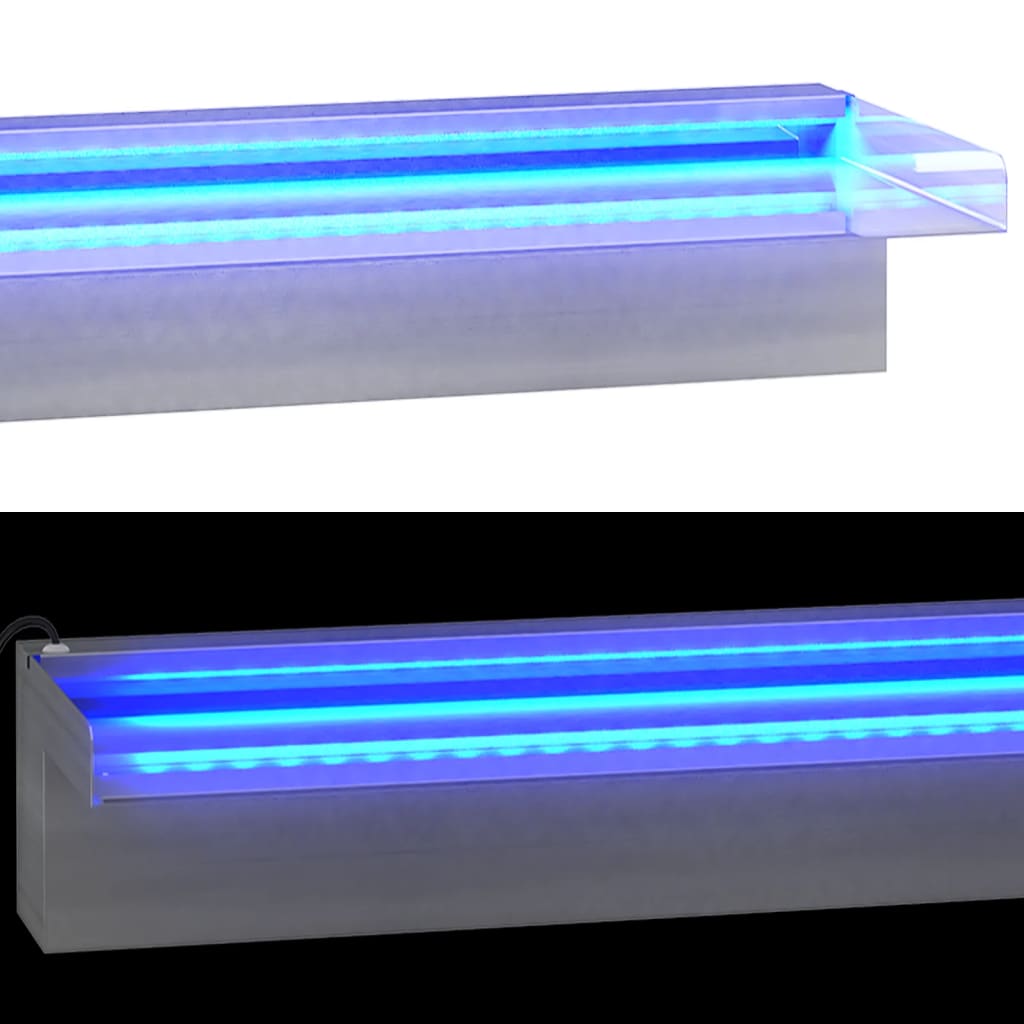 vidaXL Deversor de cascadă cu LED-uri RGB, 60 cm, oțel inoxidabil vidaXL Deversor de cascadă cu LED-uri RGB, 60 cm, oțel inoxidabil