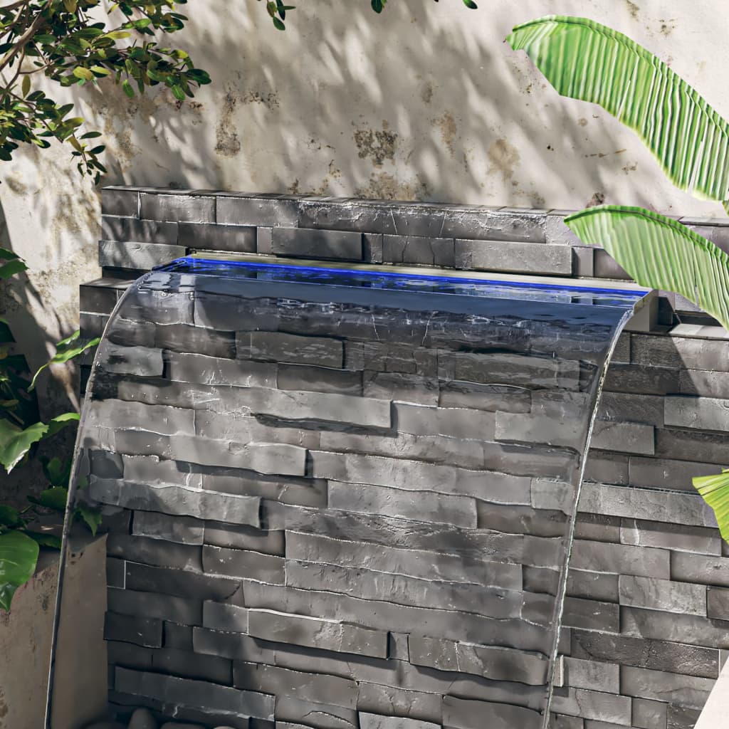 vidaXL Deversor de cascadă cu LED-uri RGB, 108 cm, oțel inoxidabil