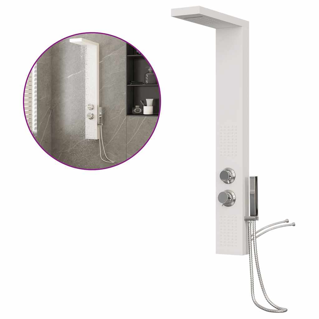 vidaXL Sistem panou de duș din aluminiu, alb vidaXL Sistem panou de duș din aluminiu, alb