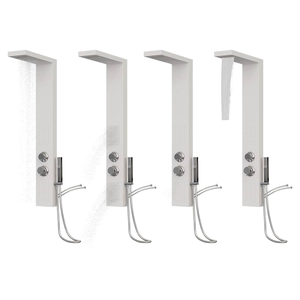 vidaXL Sistem panou de duș din aluminiu, alb vidaXL Sistem panou de duș din aluminiu, alb